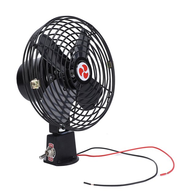 12V RV Cooling Fan Metal Car Fan Quiet 2 Speed Switch for Truck Boat Bus