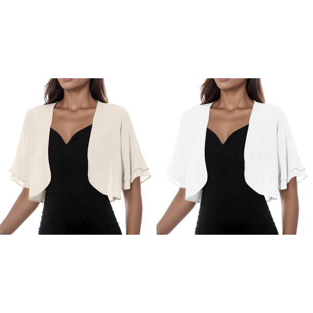 (2-Pack) Kcodviy Women Solid Mesh Womens Leopard Sweater Irregular Short Sleeve Loose Light Sweater Cardigan Beach Holiday Tops