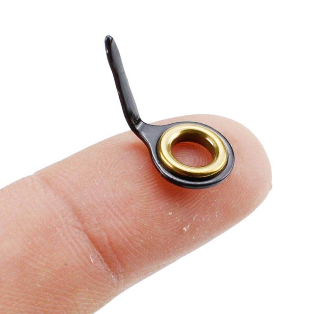 pitrice 10x Stainless Steel Fishing Rod Guides Fishing Rod Tip Repair Kit Gold 6