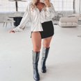 thumbnail image 3 of Chemise en Cuir Brillant pour Femmes à Manches Longues, Col Rabattu, Boutonnée, Blouse Métallique Ample, 3 of 8