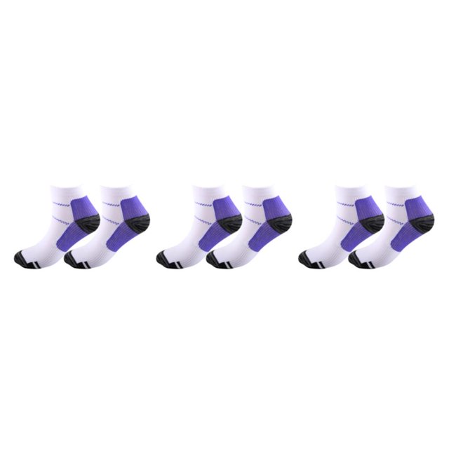 Wweixi 2piece Relieve Foot Fatigue Compression Socks For Greater Comfortable To Wear Ankles Socks purple L/XL 3Set