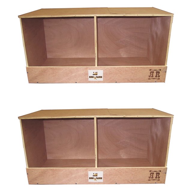 Rugged Range Products Duplex Chicken Coop Nesting Box for 2-4 Hens (2 Pack)