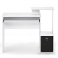 thumbnail image 3 of Furinno Econ Multipurpose Home Office Computer Writing Desk w/Bin, White/Black, 12095WH/BK, 3 of 3