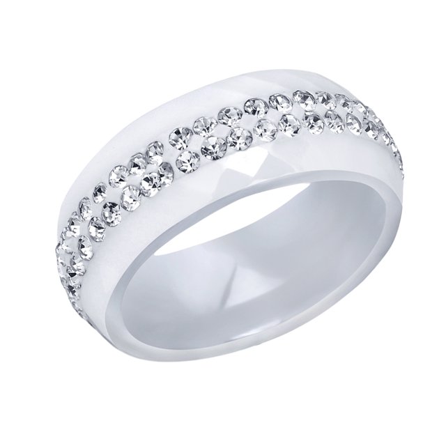 keepw Ceramics Fashionable Women S Ceramic Ring Wedding And Special Occasions Rings For Wedding white Size 8