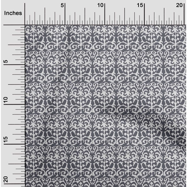 oneOone Viscose Chiffon Fabric Leaves|Swirl & Floral Block Decor Fabric Printed BTY 42 Inch Wide