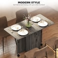 thumbnail image 4 of HOMCOM Table à Manger Pliable, Table de Cuisine Roulante avec Tiroirs, Armoire, 4 of 10