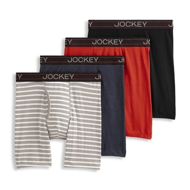 Jockey Boxeur-Brief à Jambe Longue de 7 Po pour Hommes en Mélange de Coton Léger - Lot de 4