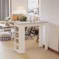thumbnail image 2 of HOMCOM Bar Table, High Top Pub Table with 4 Storage Shelves for Home Bar, 2 of 10