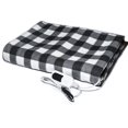 thumbnail image 1 of Electric Car Blanket 12 Volt Heated Grid Pattern with Auto-Off Timer Heat Resistance Carpet Safety Heating Rug for Cold Weather Black, 1 of 7