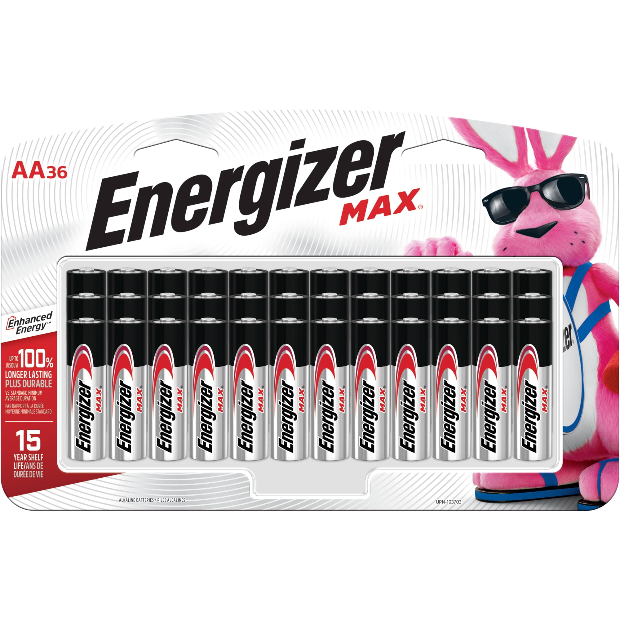 Energizer MAX AA Batteries (36 Pack), Double A Alkaline Batteries