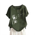 thumbnail image 1 of Birdeem Mode Femme Col Rond Manches Courtes Blouse T-Shirt Imprimé Hauts Amples, 1 of 1