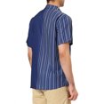 thumbnail image 3 of INSPIRE CHIC Men's Shirts Short Sleeve Summer Cotton Patchwork Button Down Shirts S Navy Blue, 3 of 6