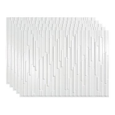 Fasade Skyline Vinyl Backsplash Panel 18in x 24in Gloss White 5 Pack