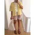 thumbnail image 3 of FOCUSNORM Cardigan Tricoté pour Femmes Automne Manches Mi-Longues Col Rond Couleur Unie Boutonné Tricoté, 3 of 8