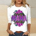 thumbnail image 2 of EQWLJWE Hauts d'Été pour Femmes Hauts pour Femmes Liquidation Mode pour Femmes Manches Trois Quarts Rétro Col Rond Imprimé de Pâques Hauts Amples Blouse Manches Trois Quarts, 2 of 4
