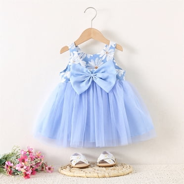 Robe d'Été Décontractée pour Filles Sans Manches, Robes Tutu pour Tout-Petites Filles, Robes pour Tout-Petites Filles, Robe en Tulle pour Tout-Petite 12-18 Mois