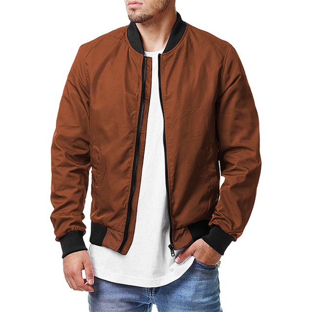 Faithtur Men's Bomber Flight Jacket Casual Patchwork Fall Winter Coats Zipper Closure Outwear