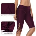 thumbnail image 4 of Shorts de Bain pour Femmes, Shorts de Bain à Lacets Taille Haute, Capris Longs, 4 of 6