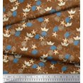 thumbnail image 2 of Soimoi Rayon Fabric Paper Boat,Fish & Starfish Ocean Fabric Prints by Yard 56 Inch Wide, 2 of 3