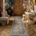 thumbnail image 3 of BERTHMEER 2'x8' Washable Runner Rugs for Hallway Bedroom Entryway Entrance Kitchen Non Slip Vintage Oriental Traditional Distressed Runner Rugs, Brown, 3 of 5