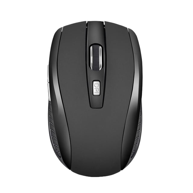 Langgg Computer 2.4Ghz Wireless Optical Mouse with USB Receiver 6 Buttons Gaming Mice 800/1200/1600DPI Desktop PC Laptop Accessories Matte Black