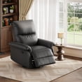 thumbnail image 1 of Oversized Swivel Rocker Recliner Chair for Living Room – Modern PU Leather, Deep Seat, Padded Armrests, 360° Glider Single Sofa, USB Charging Port, Power Reclining, Ideal for Bedroom & Nursery, 1 of 8