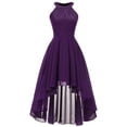 thumbnail image 3 of Gspmoly Robes pour Femmes Grande Taille, Printemps et Été Col Rond Découpé Coupe Ajustée Sans Manches Robe à Encolure Suspendue Robes de Mariage pour Femmes Offres, 3 of 6