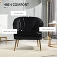 thumbnail image 4 of HOMCOM Fabric Accent Chair Armchair with Gold Metal Legs for Bedroom Black, 4 of 10