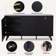 thumbnail image 2 of Wirrytor Sideboard Storage Cabinet with Doors and Shelves, Buffet Cabinet with Storage, Credenza Storage Cabinet for Kitchen, Wooden Fluted Cabinet, Under TV Cabinet with Storage,Black, 2 of 10