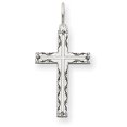 thumbnail image 1 of Charme Croix en Or Blanc 14K Conçu au Laser, 1 of 2