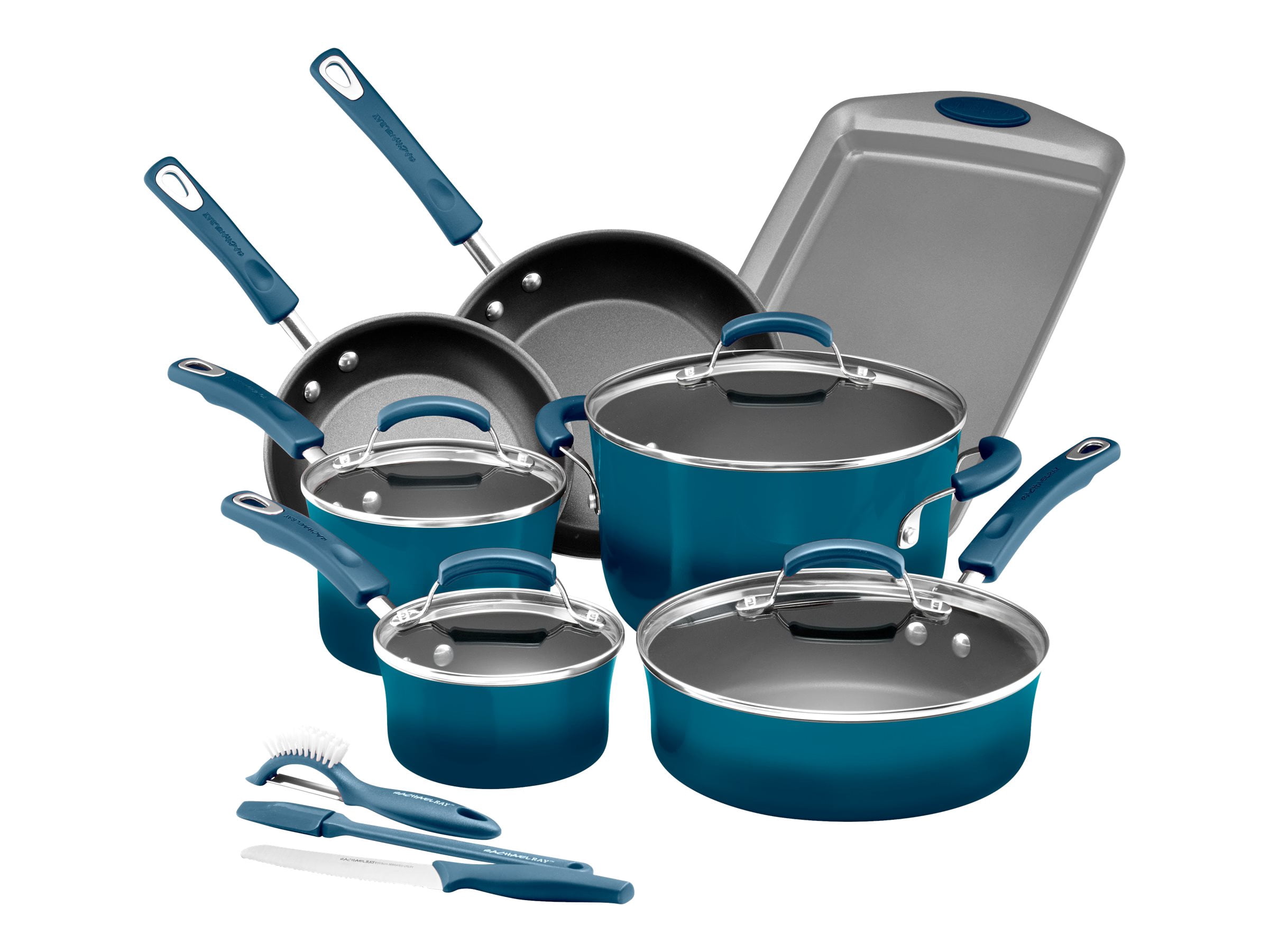Rachael Ray - Cookware set - 14 items - marine blue