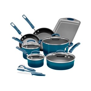 Rachael Ray - Cookware set - 14 items - marine blue