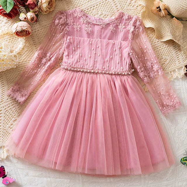 Cowsor Baby Girl Dress Flower Tulle Party Dresses Princess Pageant Birthday Wedding