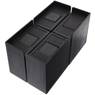 Black Heavy Duty Bed Risers with Anti-Slip Rubber for Lifting Furniture and Appliances at Home 4pcs
