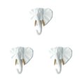 thumbnail image 3 of Wweixi Coat Hooks Easy To Install And Wide Application For Added In Daily Life White gold (elephant 3Set, 3 of 6