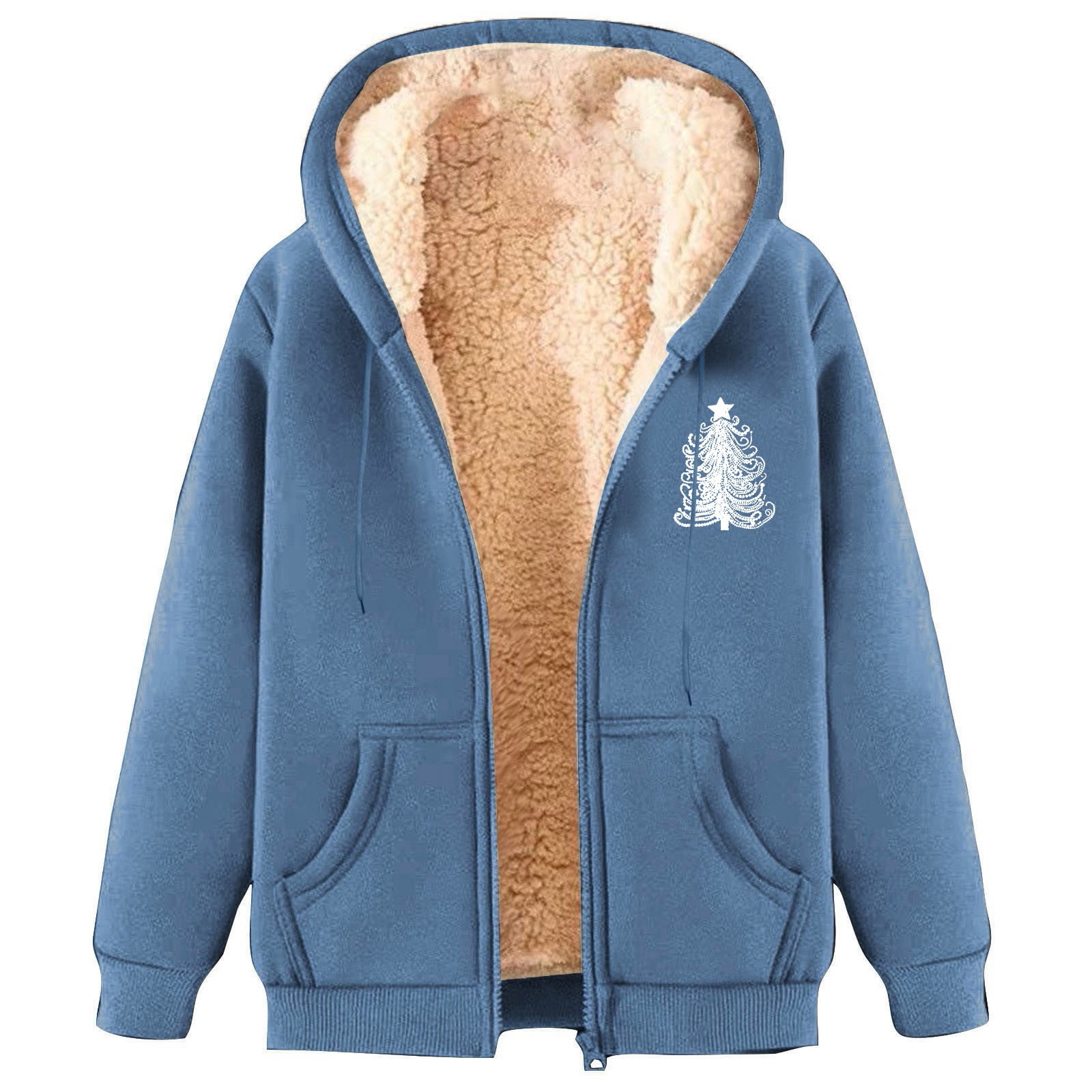LOVZFMLL Manteaux d'Hiver pour Femmes Chandail à Capuchon en Molleton Imprimé à la Mode