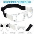 thumbnail image 3 of Uxcell Lunettes de Sport Professionnelles Ajustables, Lunettes de Sécurité Unisexes Lunettes de Protection pour Basketball Racquetball Transparent, 3 of 7