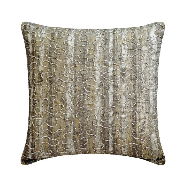 Custom Pillow Case, Silver 24"x24" (60x60 cm) Pillow Cases, Silk Beaded, Abstract & Jacquard Throw Pillows For Sofa, Abstract Pattern Modern Style - Time To Time Silver