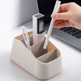 thumbnail image 4 of Small Desks for Small Spaces, Compact Desk for Small Spaces Office Desktop Stationery Storage Box Divided Compartments Organizer Pencil Card Rack, 4 of 6