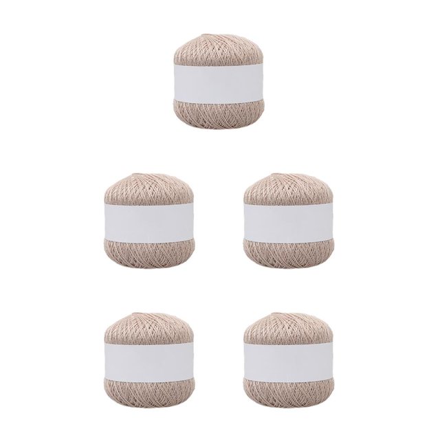 bedienty Knitting Thread Cotton Crochet Yarn Embroidery Clothes Sweater Weave Line DIY light brown 5Set