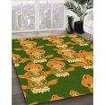 thumbnail image 3 of Ahgly Company Tapis d'Intérieur Lavable à la Machine, Carré, Transitionnel, Bronze Foncé Brun, Tapis de Zone, 7 Pieds Carré, 3 of 7