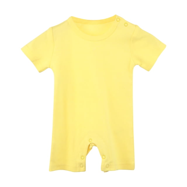 Baby Pajamas, Short Sleeve Footless Rompers, Snap Closure Sleeper for Boy Girls