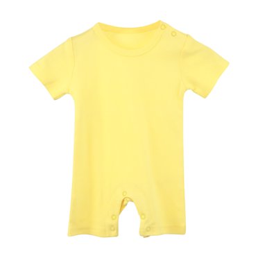Rbaofujie Barboteuse à Manches Courtes pour Nouveau-Né Combinaison Unie en Coton Vêtements pour Bébé Fille Garçon Tenue une-Pièce