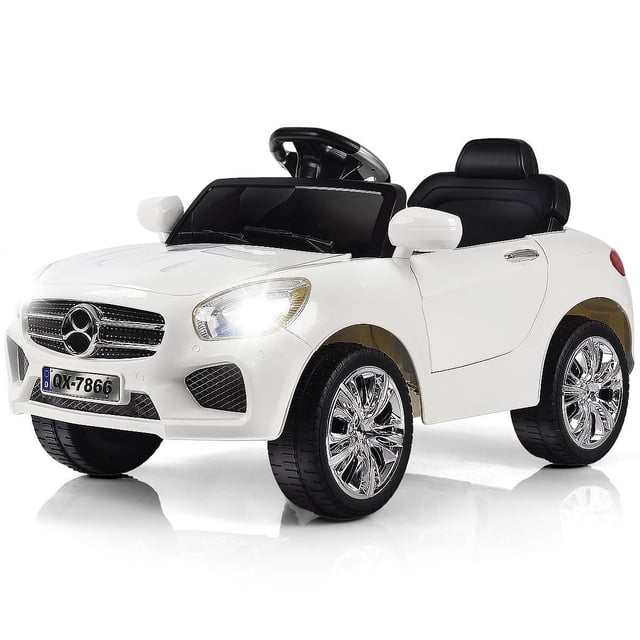 Costway 6V Kids Ride On Car RC Remote Control Battery Powered w/ LED Lights MP3 White