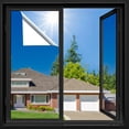 thumbnail image 1 of Lmlpt Privacy Window Film One Way Window Tint for Home Reflective Mirror Glass Tinting Sun UV Blocking Vinyl Door Coverings Sticker Heat Control Adhesive Static Cling,Diamond Silver,35.4X118.1inch, 1 of 4