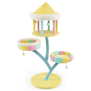 Costway Multi-Layer Tour Cat Tree avec Condo ouvert 2 Perches amovibles Balles de danse