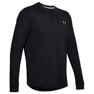 Under Armour Men's UA Waffle Henley SM Black