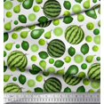 thumbnail image 2 of Soimoi Modal Satin Fabric Pear,Lemon & Watermelon Fruits Decor Fabric Printed Yard 42 Inch Wide, 2 of 3