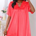 thumbnail image 4 of Timegard Robe de Nuit pour Femmes Col en V Manches Courtes Tenue d'Intérieur Décontractée Ample Confortable Robe de Maison Couleur Unie, 4 of 4