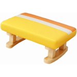 Rectangular chair step stool small footstool comfortable simple bench upholstered footstool footstool with wooden legs bed yellow (black)